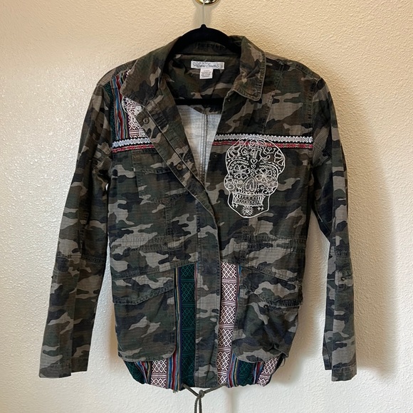 Jackets & Blazers - Camo Sugar Skull Utility Jacket